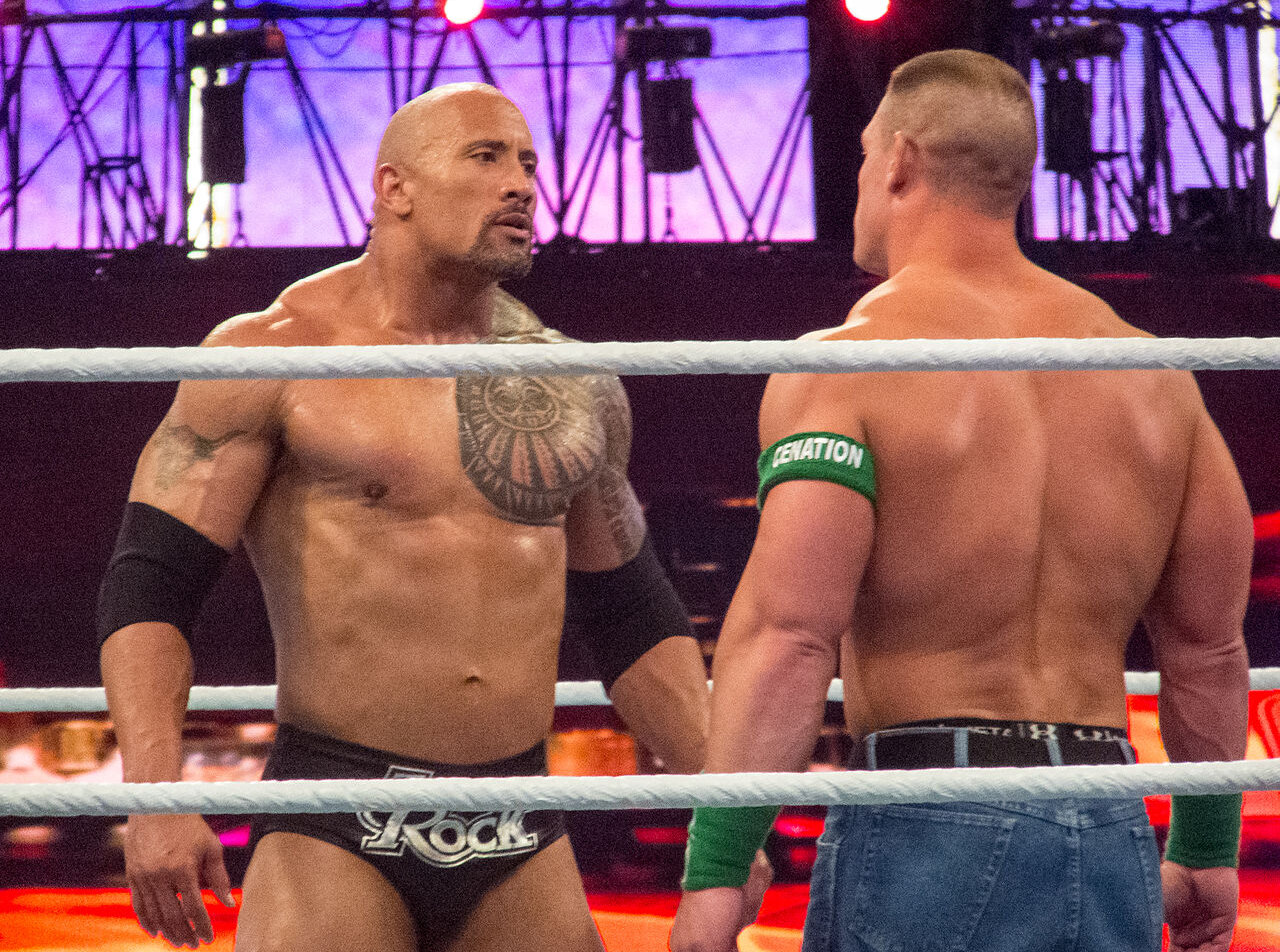 The Rock vs. John Cena from Wrestlemania 28
