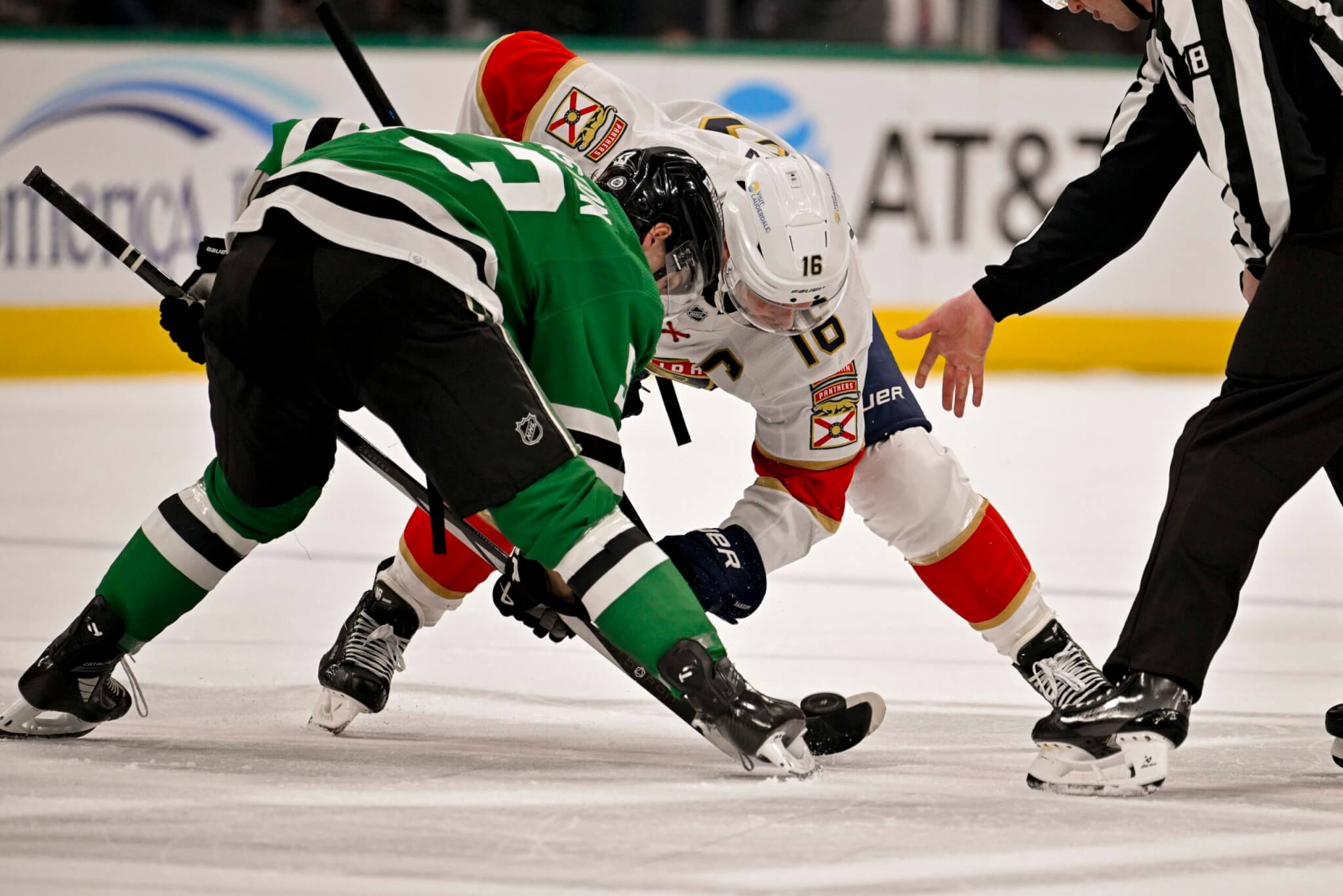 Dallas Stars and Florida Panthers faceoff
