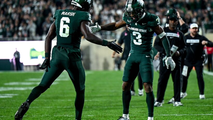 Michigan State touchdown celebration