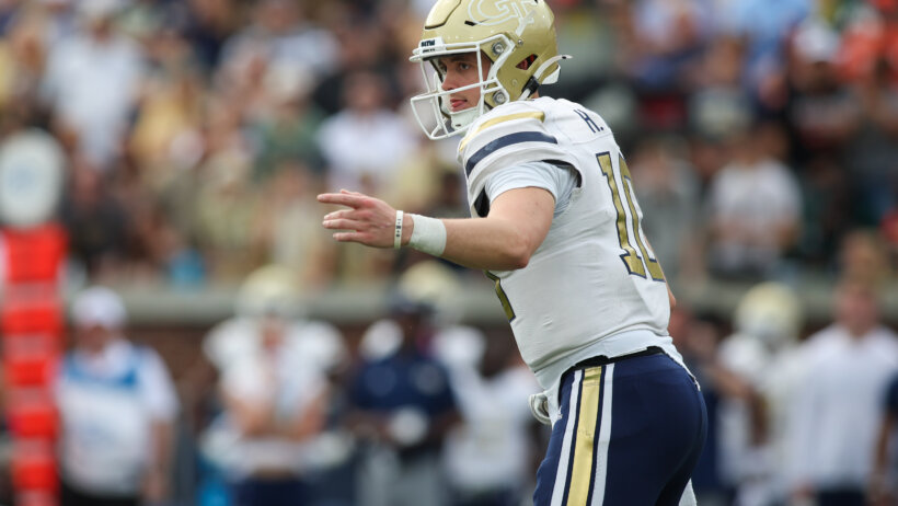 Georgia Tech Yellow Jackets quarterback Haynes King in action