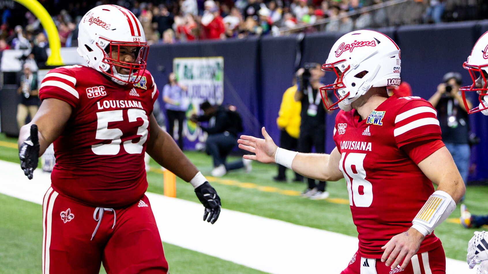 Louisiana players celebrating