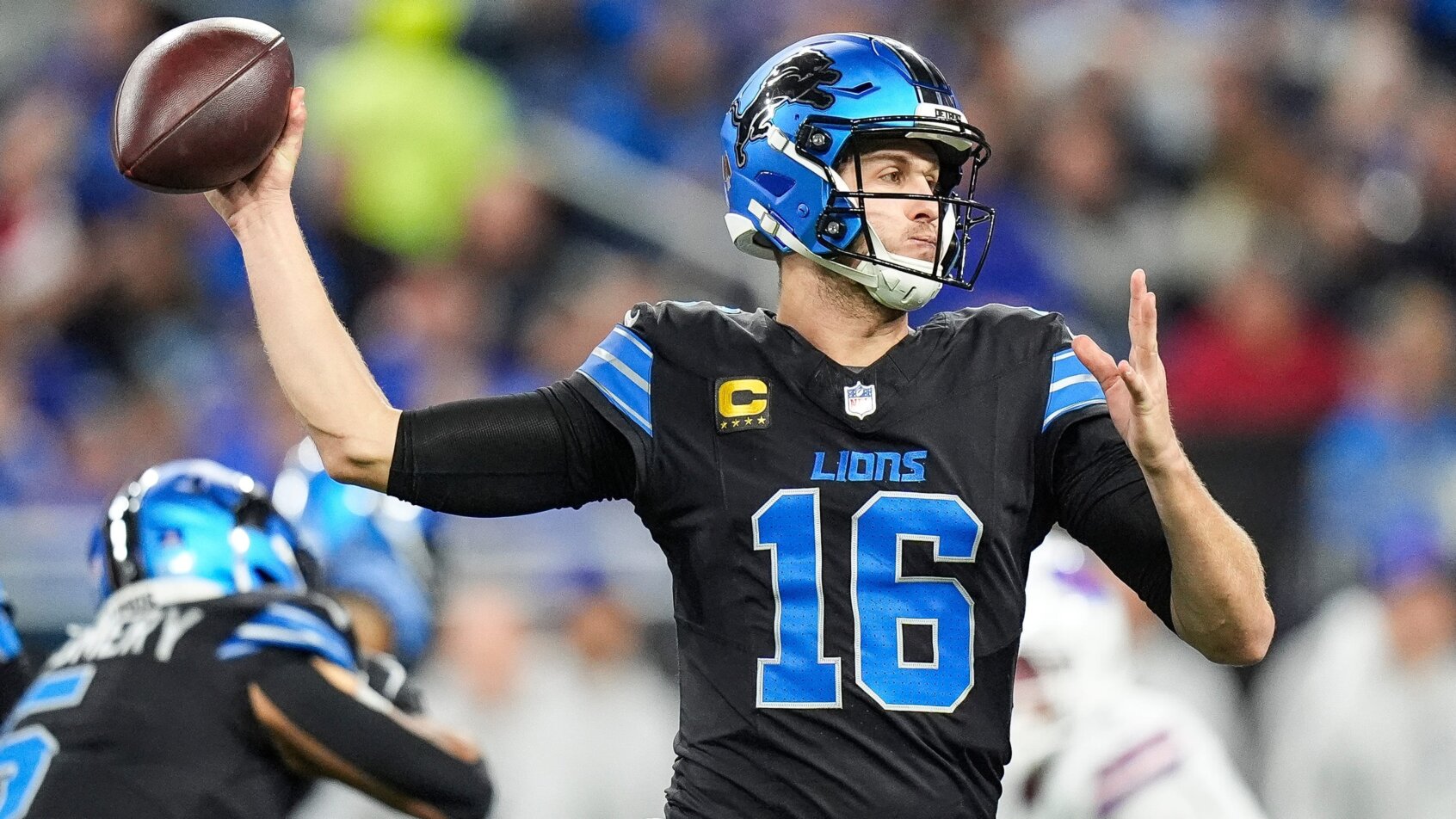 Lions quarterback Jared Goff threw for 494 yards