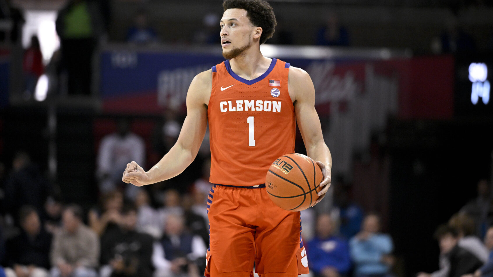 Chase Hunter dribbling basketball
