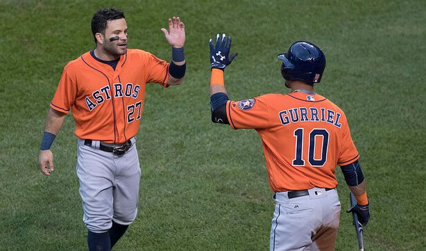 Jose Altuve and Yuli Gurriel of the Houston Astros