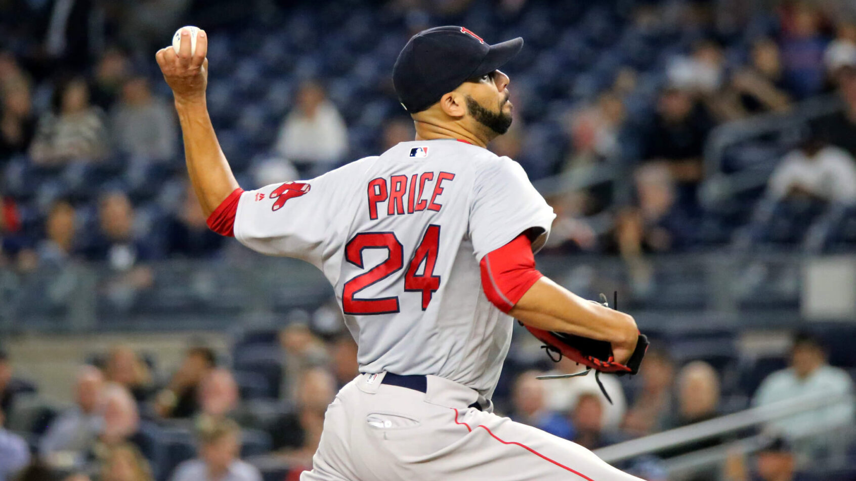 David Price throws from the mound.