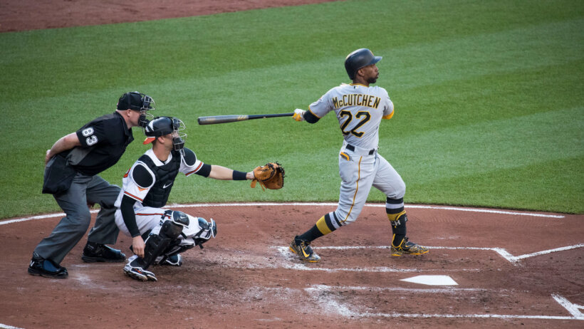 Former NL MVP Andrew McCutchen gets a hit.