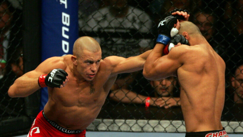 Georges St-Pierre punches Thiago Alves