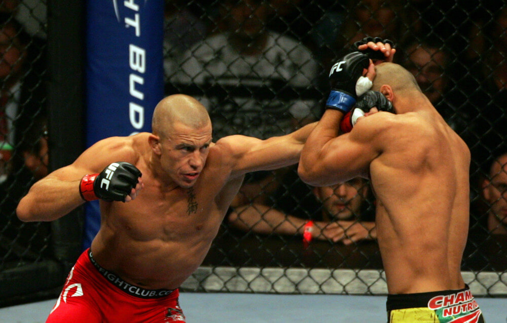 Georges St-Pierre punches Thiago Alves