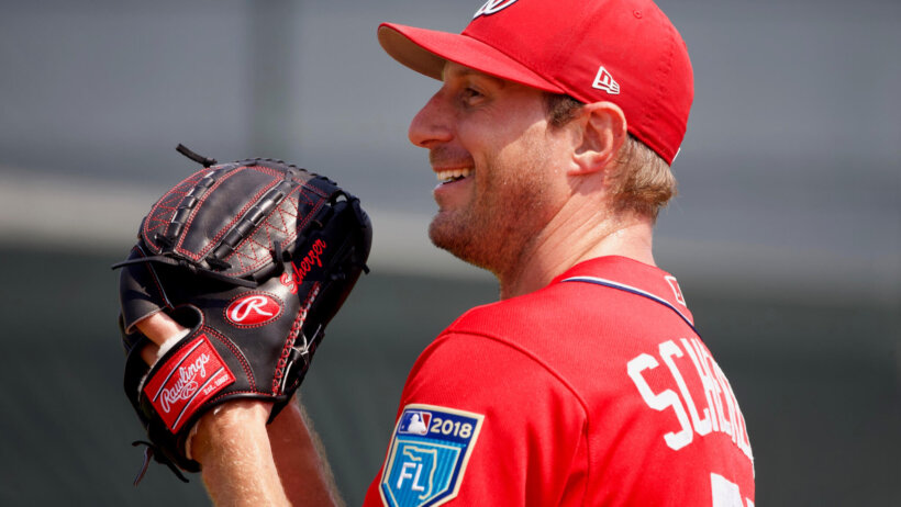 Max Scherzer smiles on the mound.
