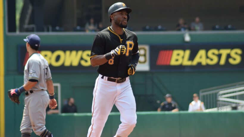Starling Marte rounds the bases.