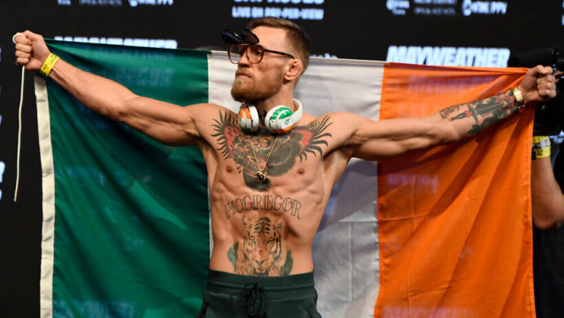 Conor McGregor with the Irish flag