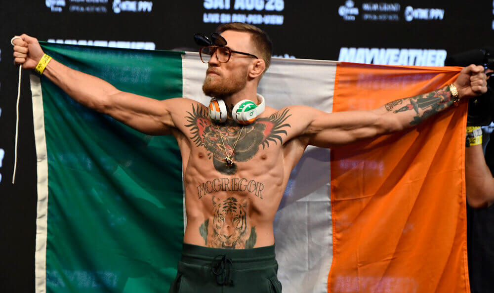 Conor McGregor with the Irish flag