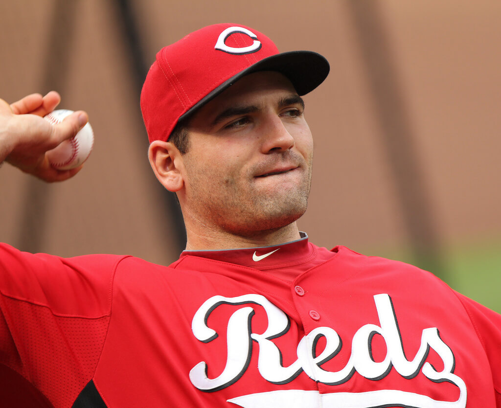 Joey Votto warming up.