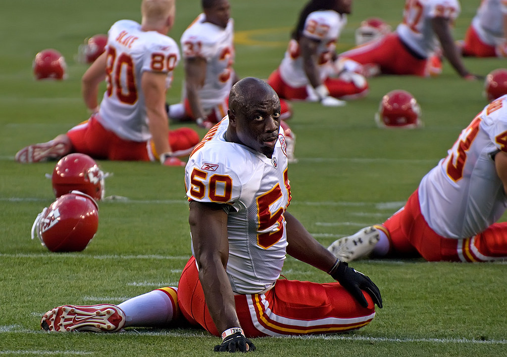 KC Chiefs stretching