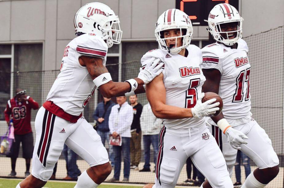 Wide receiver Andy Isabella playing for UMass.
