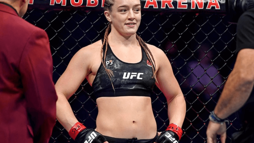 Aspen Ladd stands in the octagon.