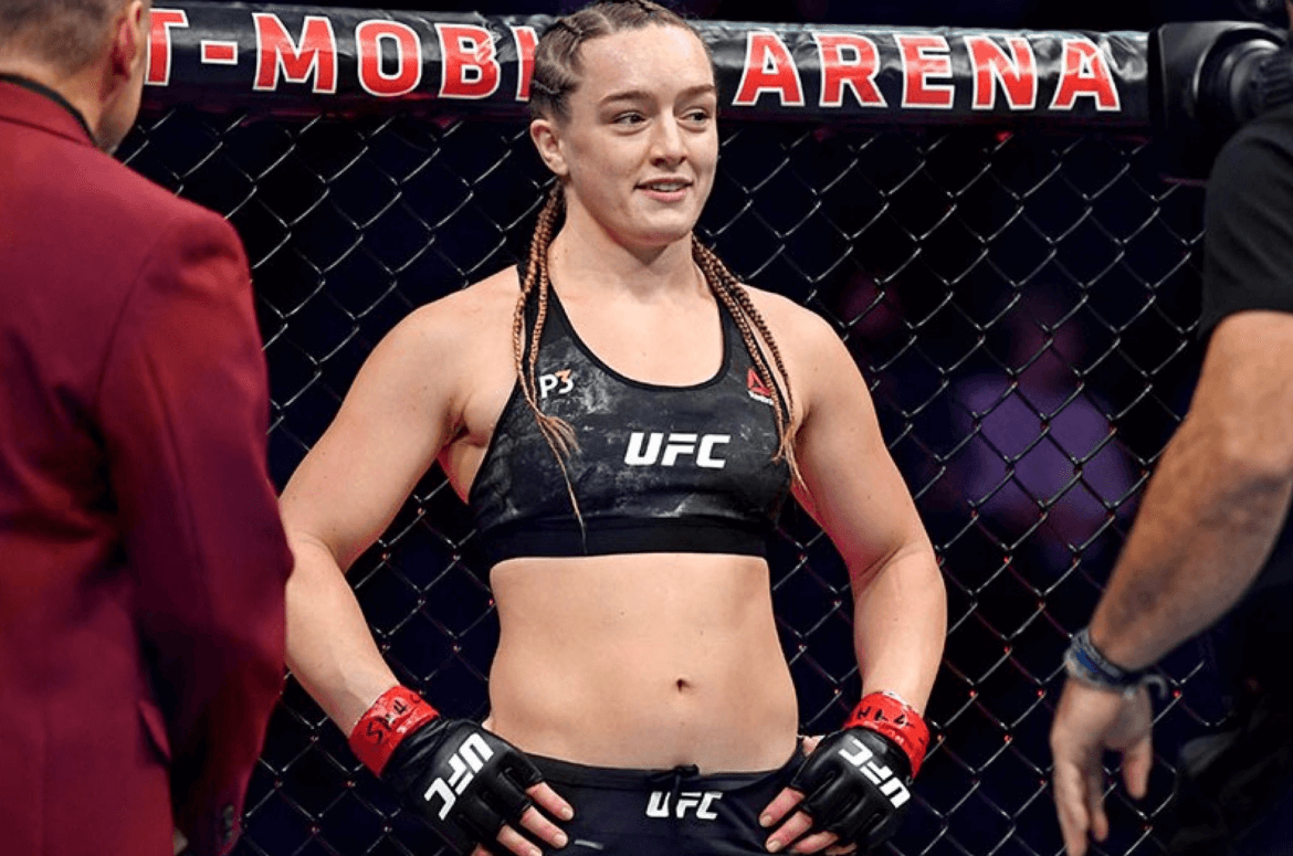 Aspen Ladd stands in the octagon.