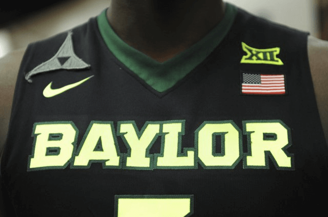 Close-up image of a Baylor Bears basketball jersey.