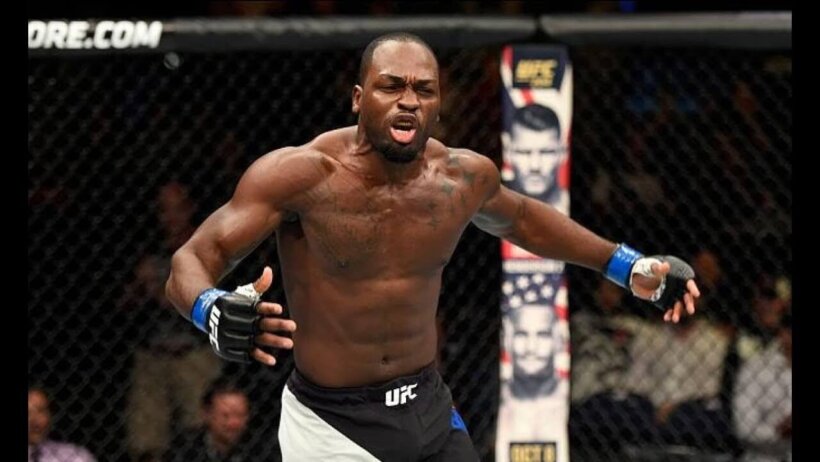 Derek Brunson celebrating a win over Uriah Hall