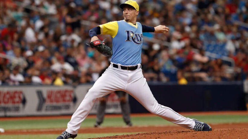 Blake Snell pitching for the Tampa Bay Rays