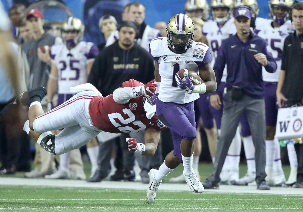 John Ross races down the sideline