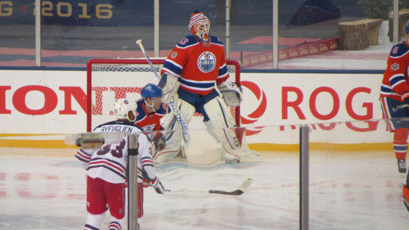 Oiler goalie Cam Talbot