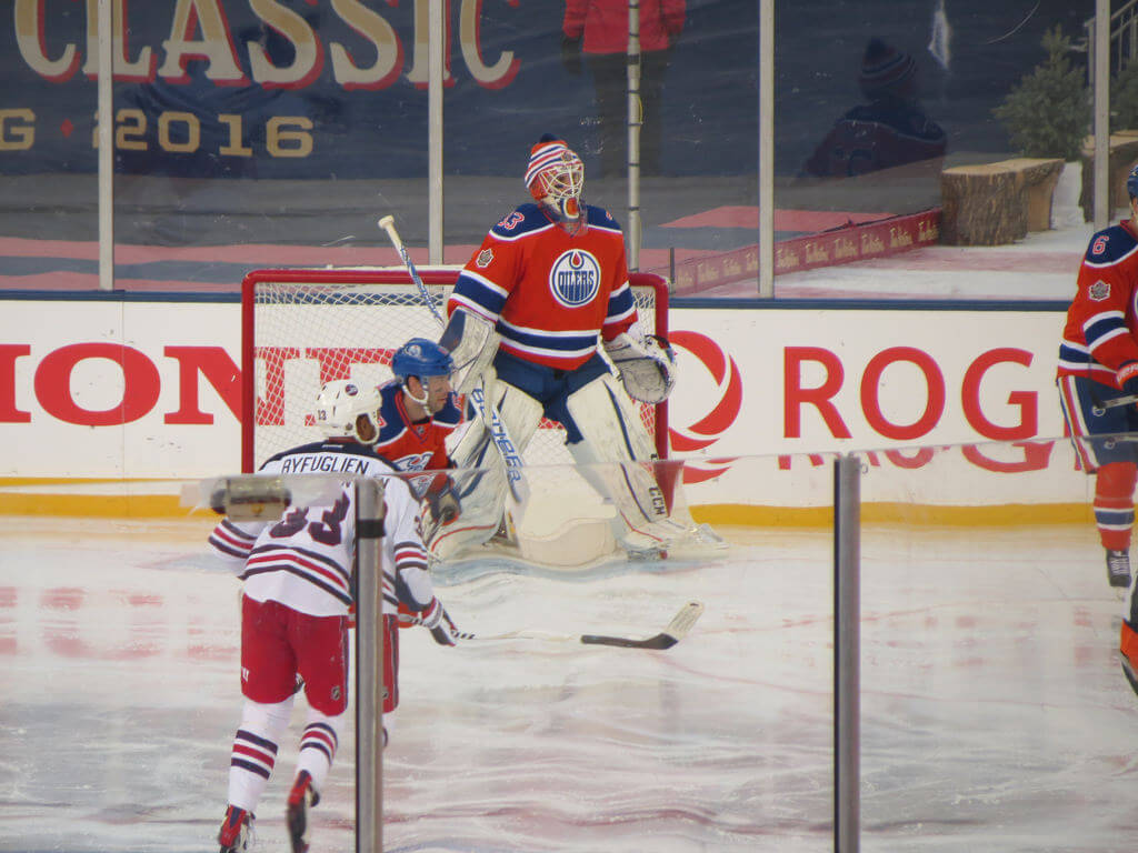 Oiler goalie Cam Talbot