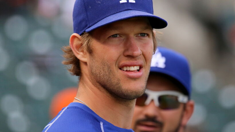 Clayton Kershaw during warm-up