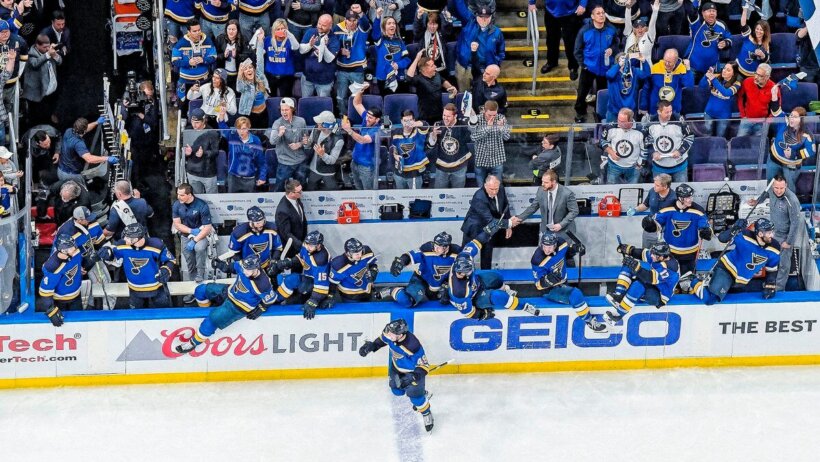 St. Louis Blues bench