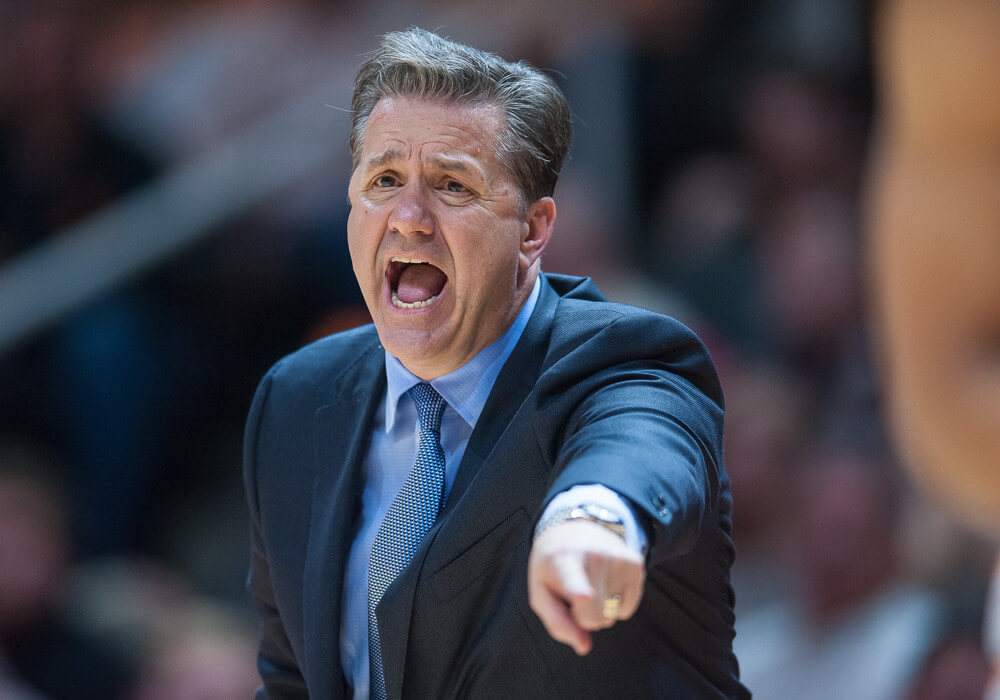 Kentucky coach John Calipari yelling