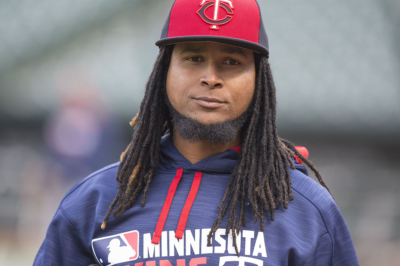 Ervin Santana in warm-up gear