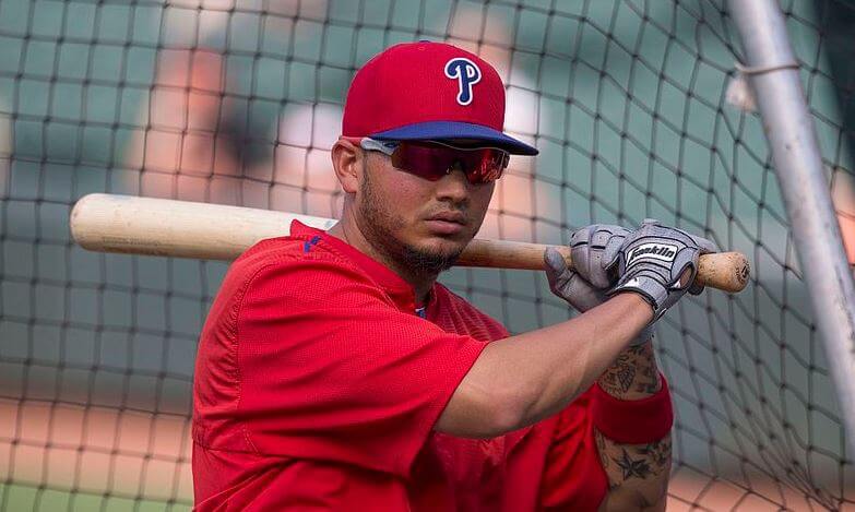 Freddy Galvis takes batting practice during his time with the Phillies.