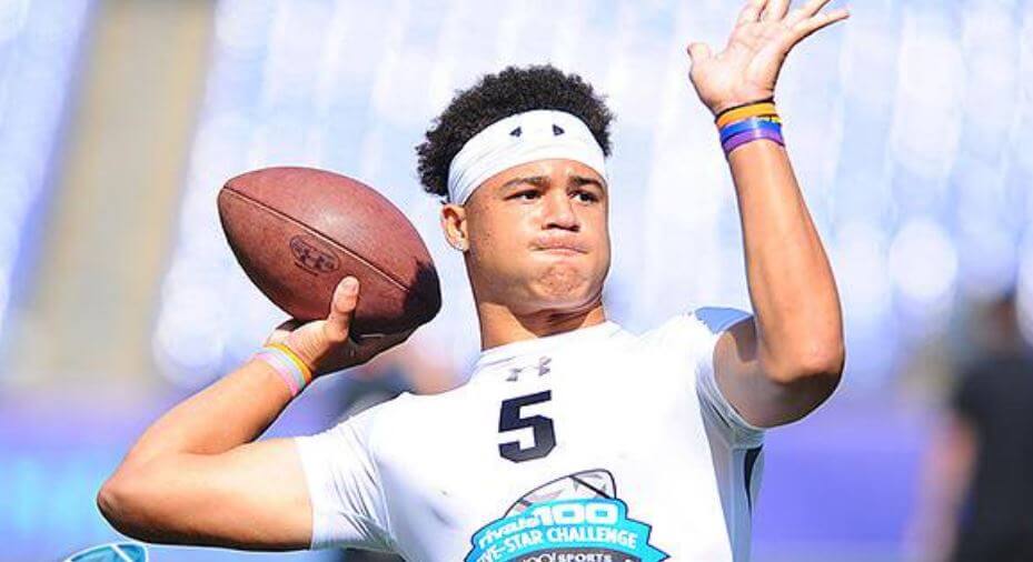 Joey Gatewood throwing a pass at the Rivals 100 Five-Star Challenge