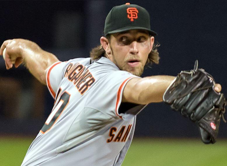 Madison Bumgarner dealing for the Giants.