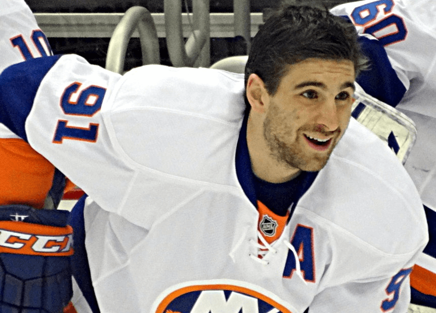 John Tavares during pre-game warm-up with the NY Islanders.
