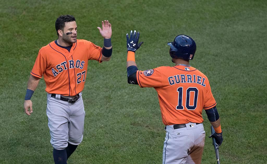 Jose Altuve and Yuli Gurriel of the Houston Astros