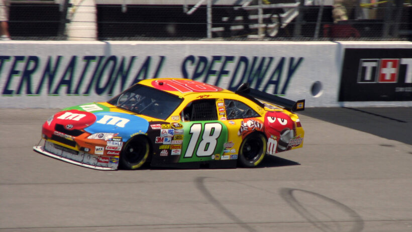 Kyle Busch on the track