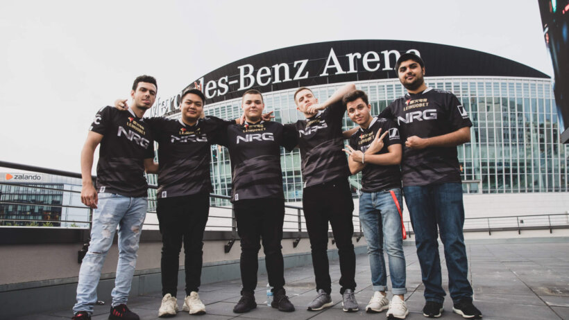 Team NRG outside the Mercedes-Benz Arena
