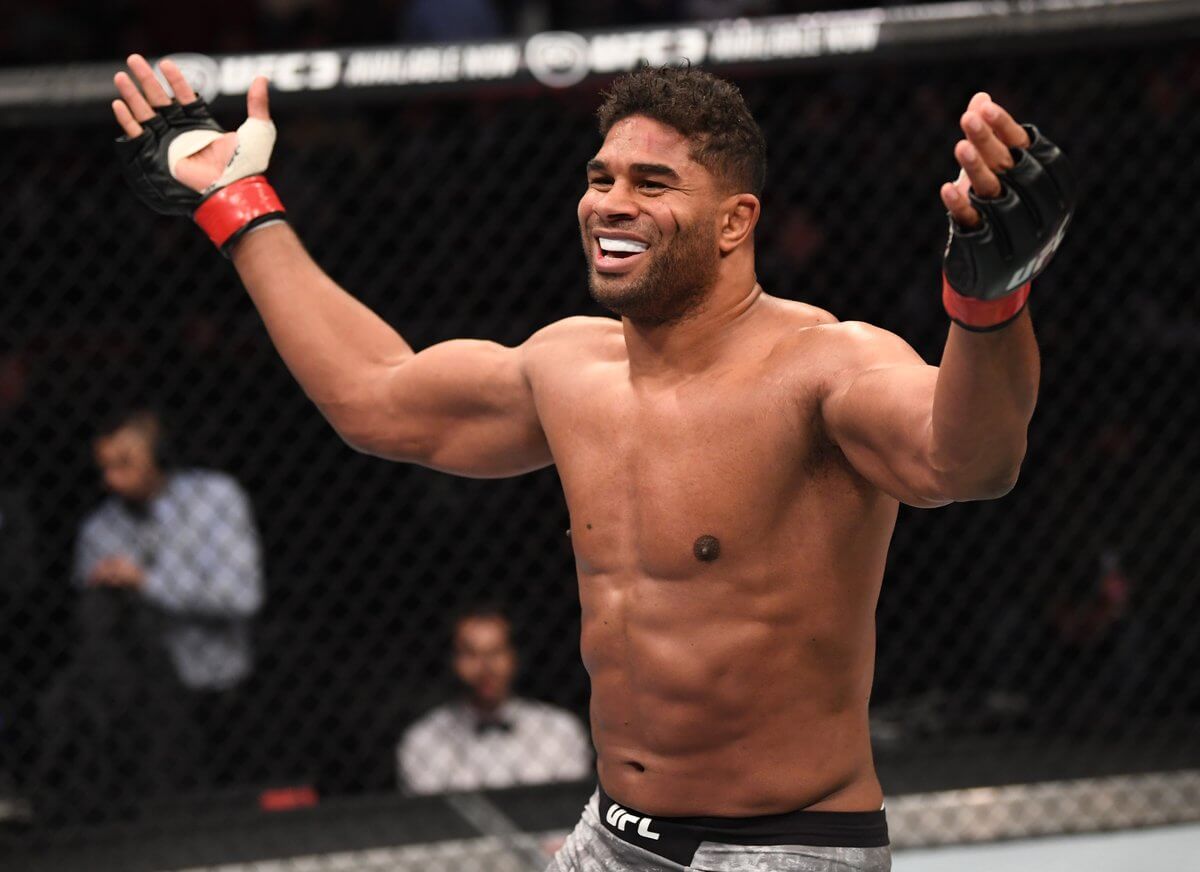 Alistair Overeem celebrating a knockout