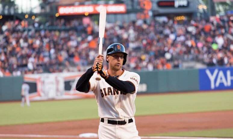 Hunter Pence waiting on deck while playing for San Francisco