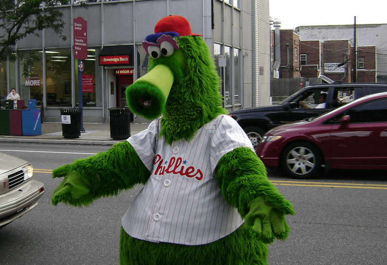The Philly Phanatic on the streets of Philadelphia