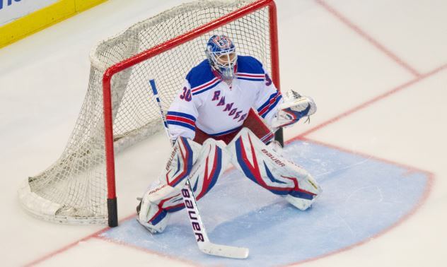 Henrik Lundqvist in net for the NY Rangers.