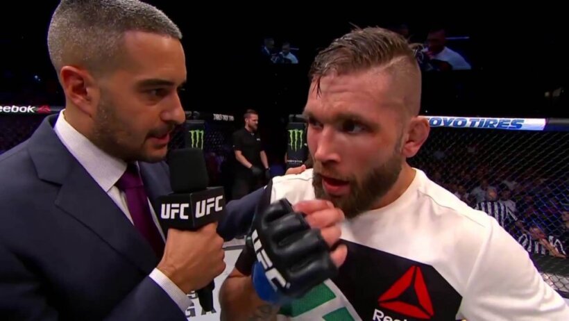 Jeremy Stephens during a post-fight interview