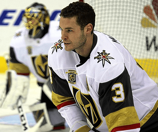 Vegas defenseman Brayden McNabb during pregame warmup