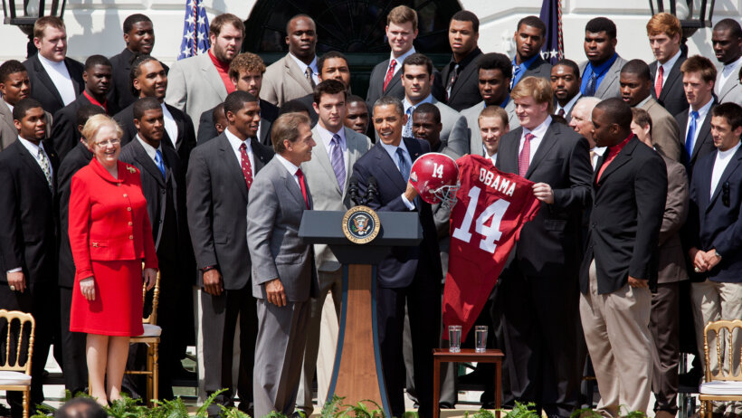 Nick Saban and the Alabama Crimson Tide at the White House
