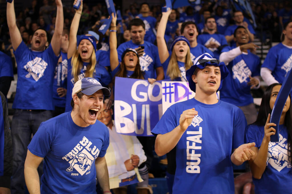 Buffalo Bulls fans cheering.