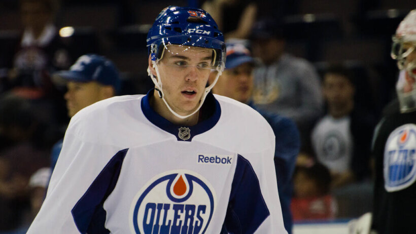 Connor McDavid at Oilers practice