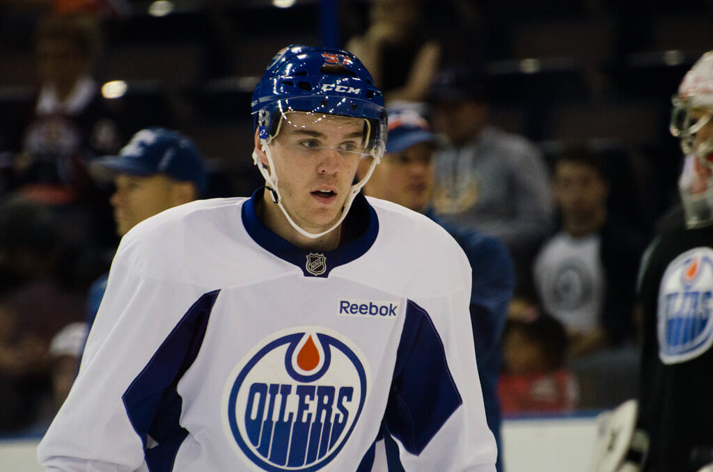 Connor McDavid at Oilers practice