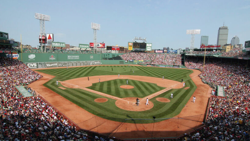 Wide shot of Fenway Park in Boston