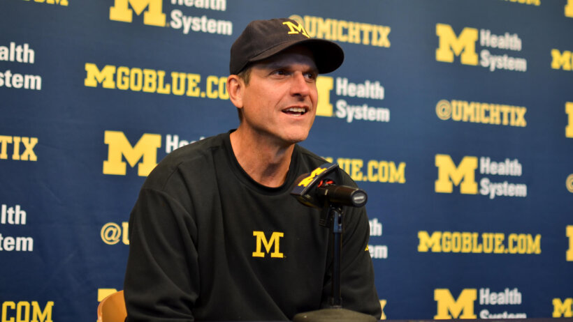 Michigan Wolverines head coach Jim Harbaugh.